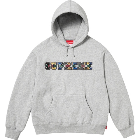 Collegiate Patchwork Leather Hooded Sweatshirt - Supreme Collegiate Patchwork Leather Hooded Sweatshirt - Supreme