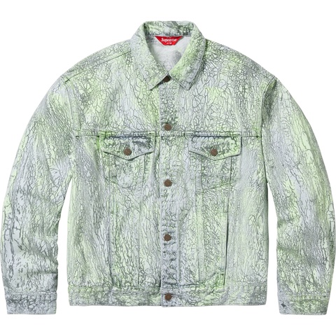 Supreme Crackle Denim Trucker Jacket - Multicolor