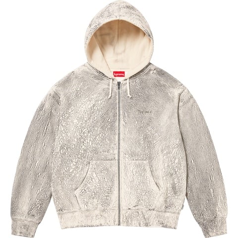 Supreme Crackle Zip Up Hooded Sweatshirt - Natural