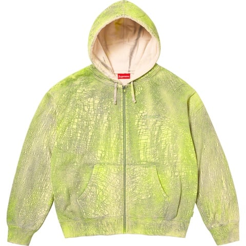 Supreme Crackle Zip Up Hooded Sweatshirt - Yellow