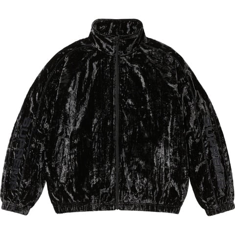 Supreme Crushed Velvet Track Jacket - Black