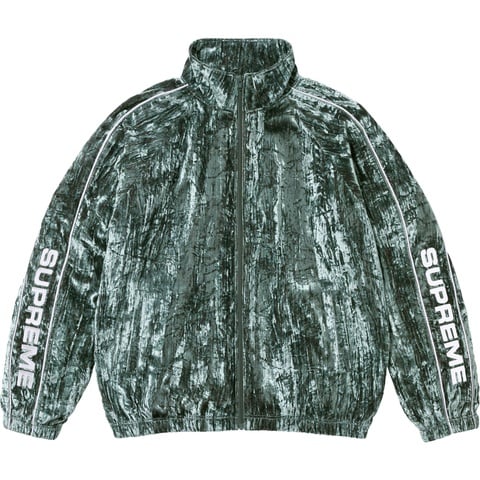 Supreme Crushed Velvet Track Jacket - Olive