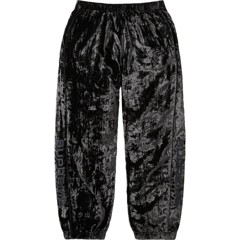 Supreme Crushed Velvet Track Pant - Black