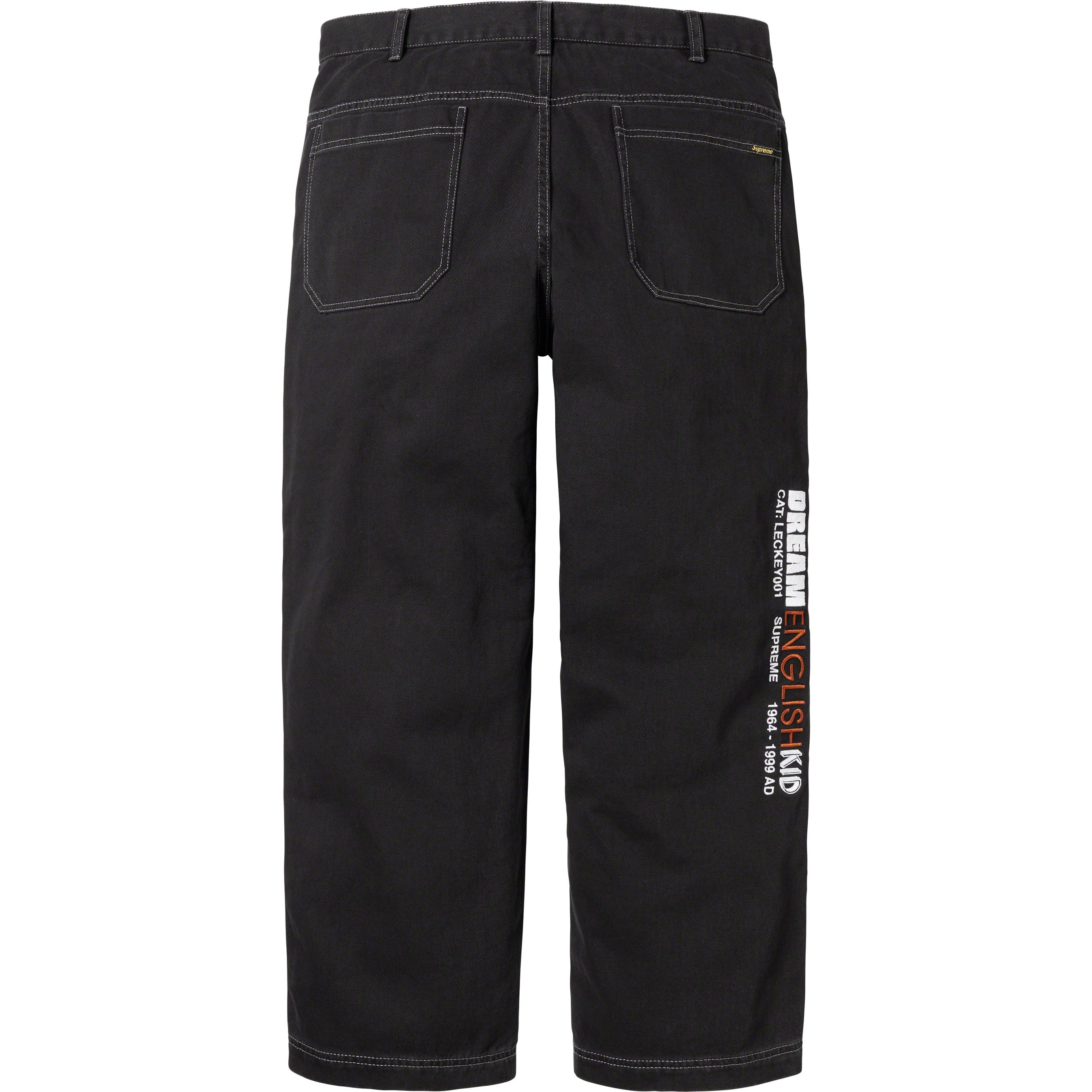 Supreme Dream English Kid Twill Panel Pant (FW23) - Black - $158