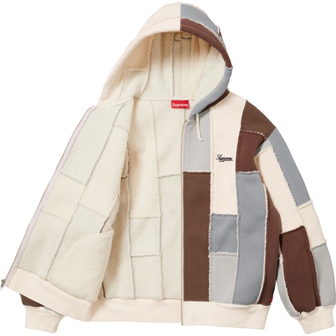 Faux Shearling Zip Up Hooded Sweatshirt - Supreme