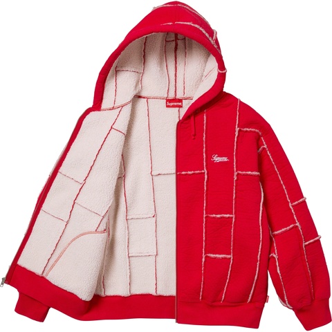 Faux Shearling Zip Up Hooded Sweatshirt - Supreme