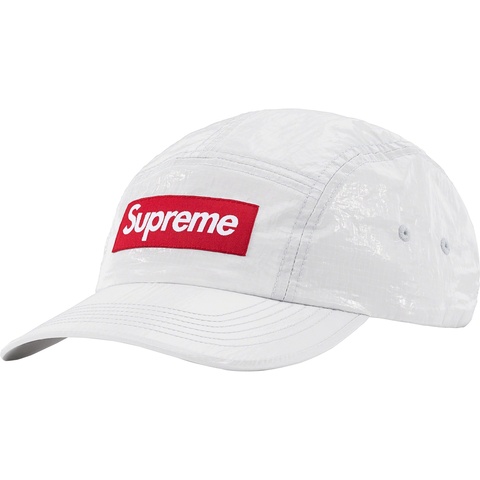 Supreme Gloss Ripstop Camp Cap - Light Grey