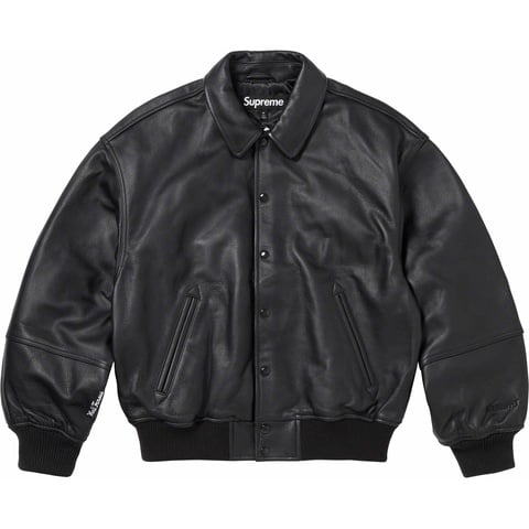GORE-TEX Infinium WINDSTOPPER® Leather Varsity Jacket - Supreme