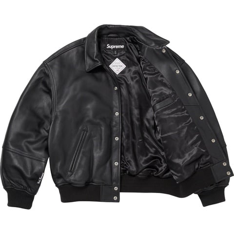 GORE-TEX Infinium WINDSTOPPER® Leather Varsity Jacket - Supreme