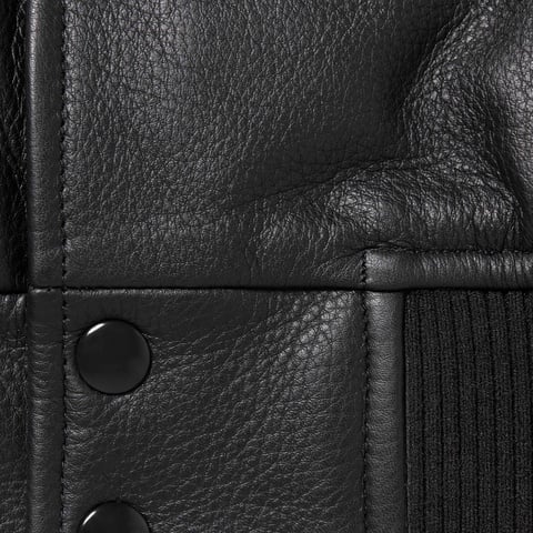 Supreme GORE-TEX Infinium WINDSTOPPER® Leather Varsity Jacket - Black