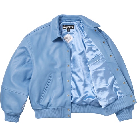 GORE-TEX Infinium WINDSTOPPER® Leather Varsity Jacket - Supreme