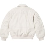 Supreme GORE-TEX Infinium WINDSTOPPER Leather Varsity Jacket (FW23) - White