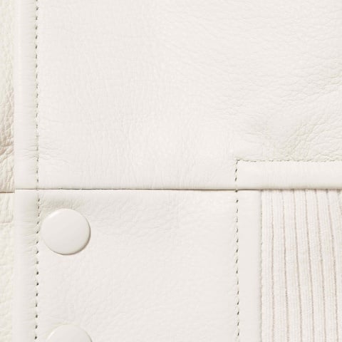 Supreme GORE-TEX Infinium WINDSTOPPER® Leather Varsity Jacket - White