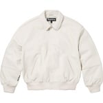 Supreme GORE-TEX Infinium WINDSTOPPER Leather Varsity Jacket (FW23) - White