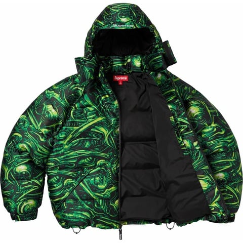 Supreme H.R. Giger Jacquard Down Puffer Jacket - Green