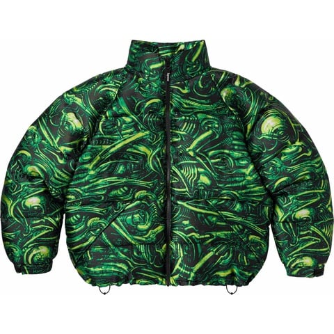 Supreme H.R. Giger Jacquard Down Puffer Jacket - Green