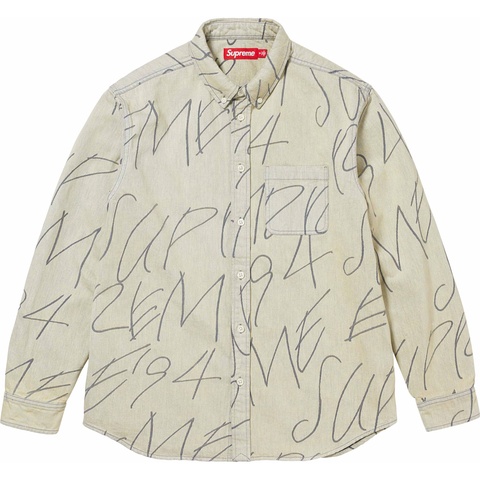 Handwriting Jacquard Denim Shirt - Supreme