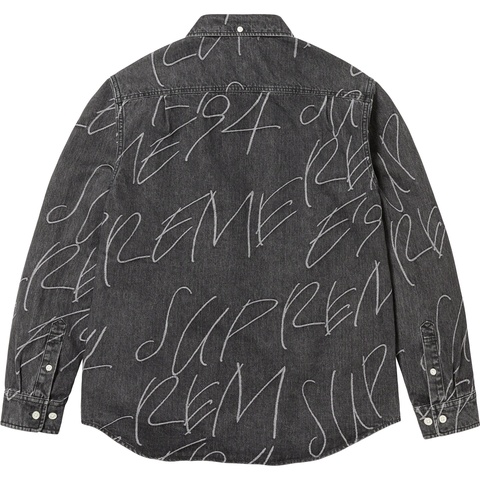 Handwriting Jacquard Denim Shirt - Supreme