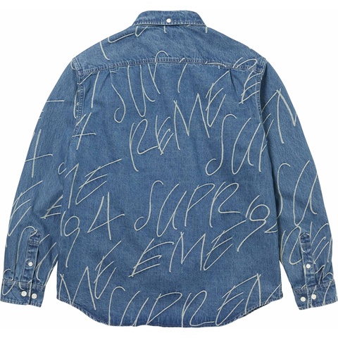 トップス Supreme Handwriting Jacquard Denim Shirt Handwriting Jacquard Denim Shirt - Supreme