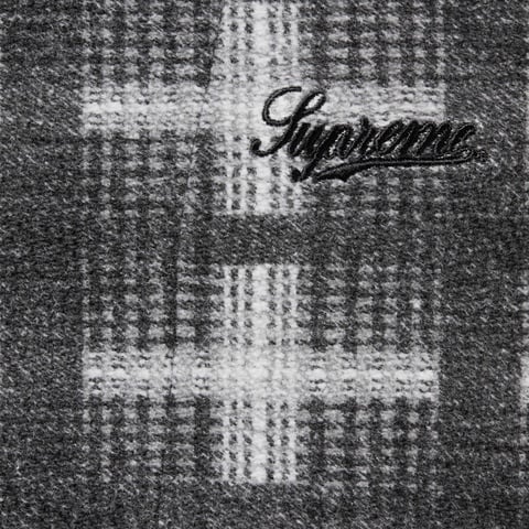 Supreme Hooded Plaid Knit Shirt - Black