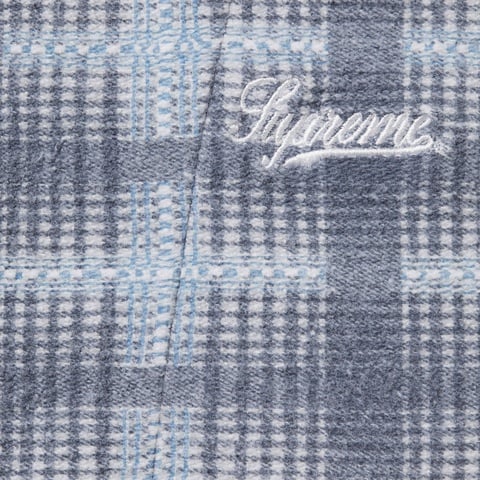 Supreme Hooded Plaid Knit Shirt - Blue