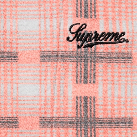 Supreme Hooded Plaid Knit Shirt - Pink