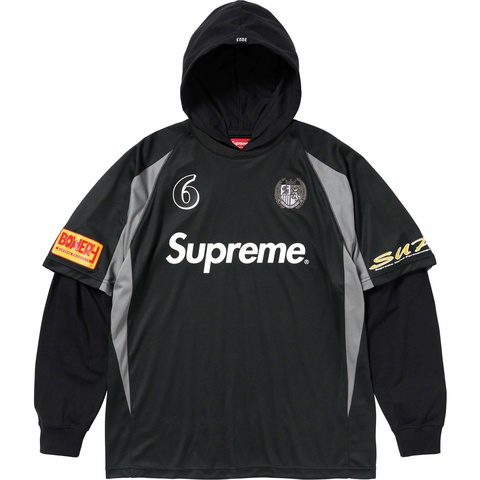 Supreme Hooded Soccer Jersey - Black