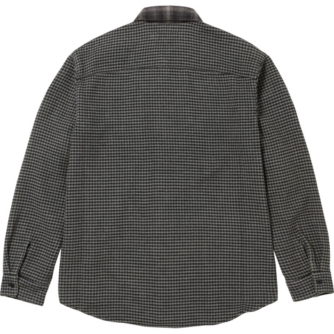 Supreme Houndstooth Plaid Flannel Shirt - Black