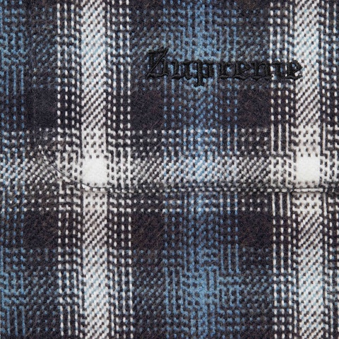 Supreme Houndstooth Plaid Flannel Shirt - Navy