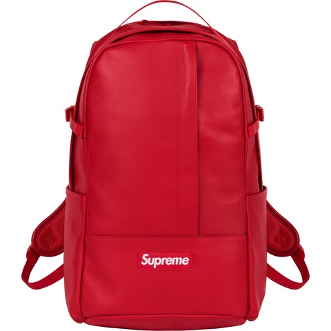 Supreme Leather Backpack - Red