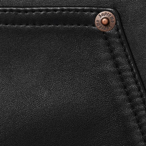Supreme Leather Double Knee Pant - Black