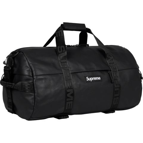 Supreme Leather Duffle Bag - Black