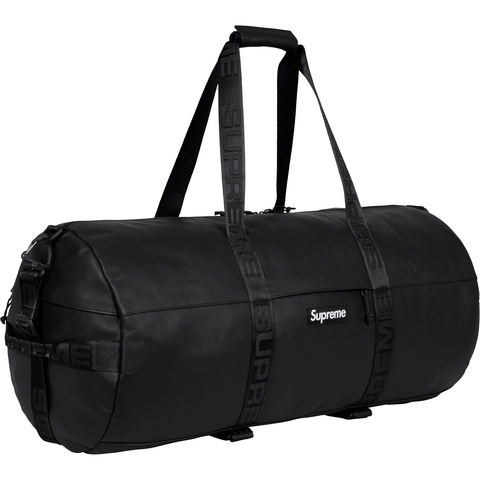 Supreme Leather Large Duffle Bag - Black