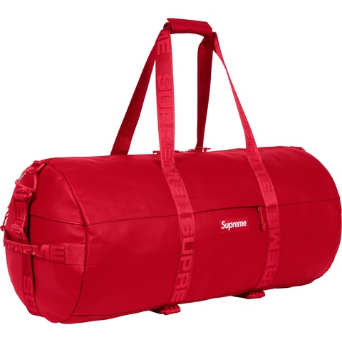 Supreme Leather Large Duffle Bag - Red