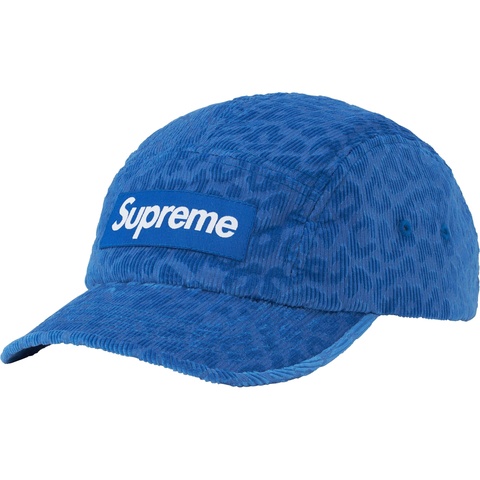 Supreme Leopard Corduroy Camp Cap - Blue