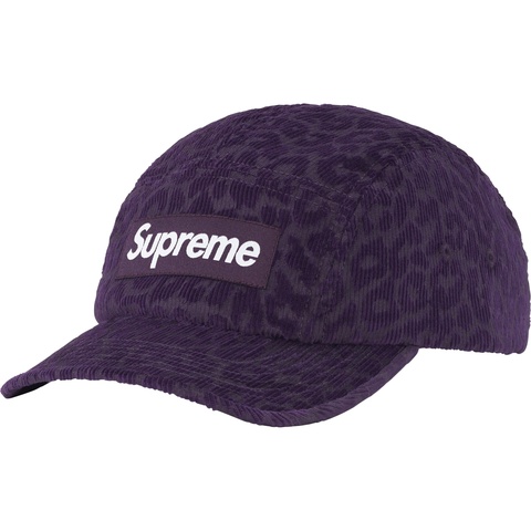 Supreme Leopard Corduroy Camp Cap - Purple