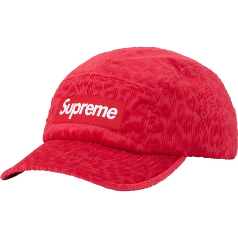 Supreme Leopard Corduroy Camp Cap - Red