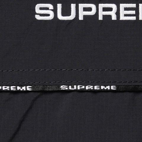 Supreme Logo Piping Hooded Track Jacket - Black