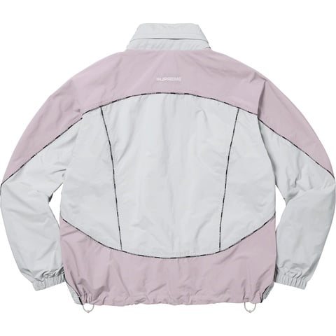 Supreme Logo Piping Hooded Track Jacket - Grey