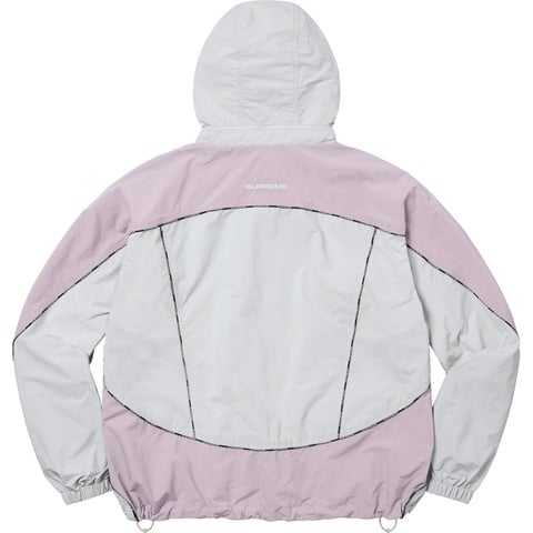 Supreme Logo Piping Hooded Track Jacket - Grey