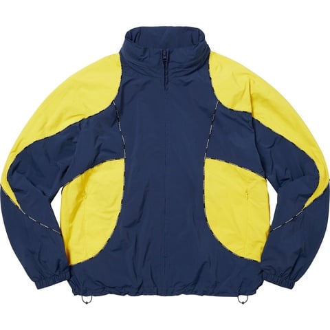 Supreme Logo Piping Hooded Track Jacket - Navy