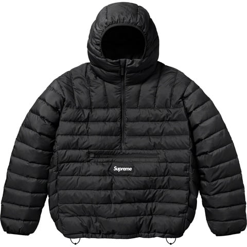 Supreme Micro Down Half Zip Hooded Pullover - Black