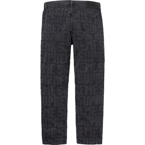 Supreme Needle Punch Regular Jean - Washed Black