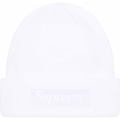 Supreme New Era® Box Logo Beanie - White