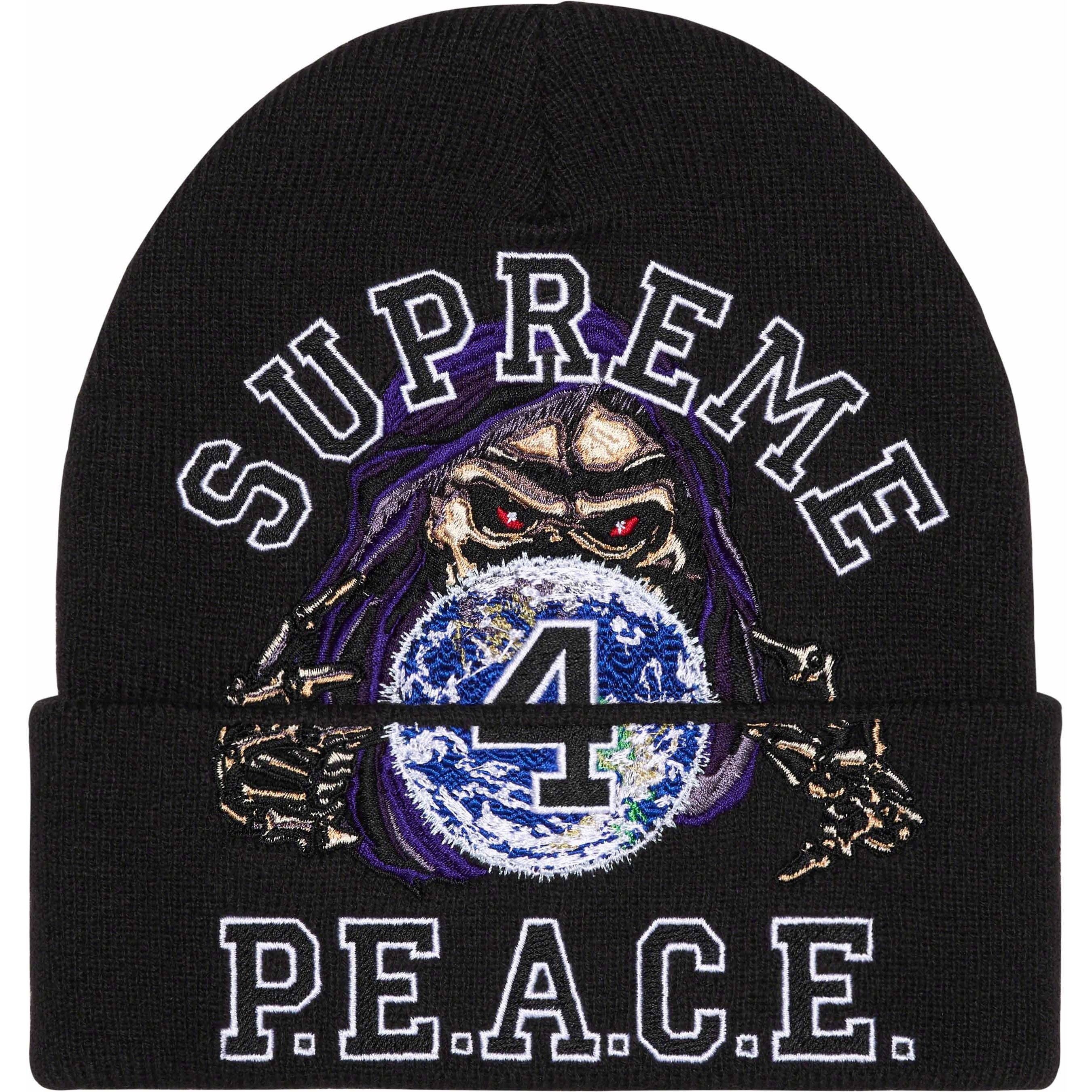 Supreme Peace Embroidered Beanie (FW23) - Black - $44