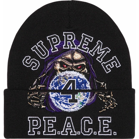 Supreme Peace Embroidered Beanie - Black