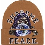 Supreme Peace Embroidered Beanie (FW23) - Tan