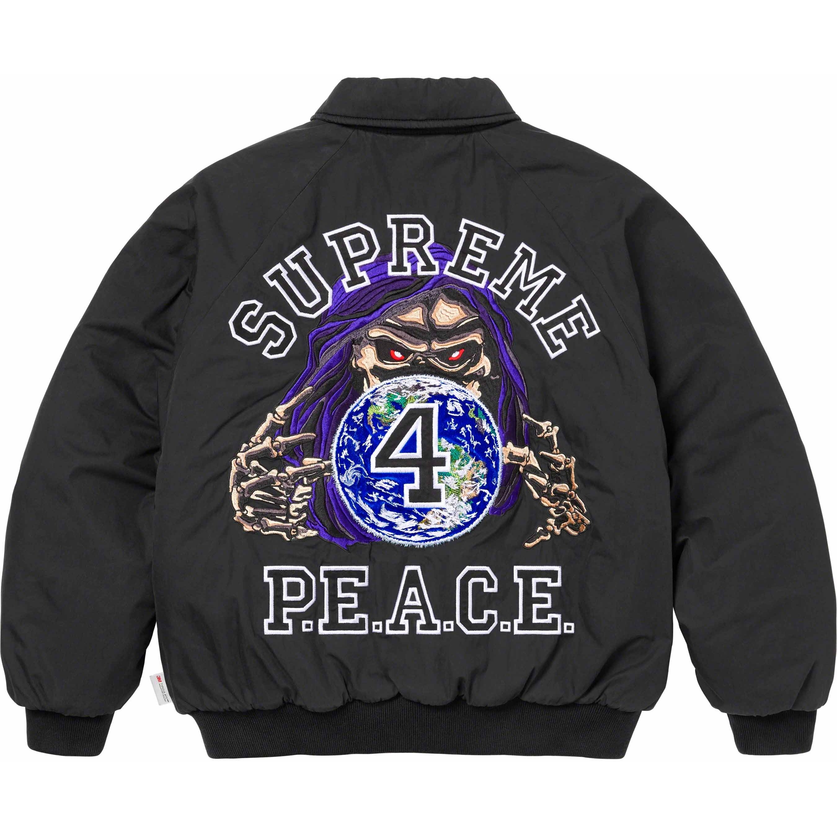 Supreme Peace Embroidered Work Jacket (FW23) - Black - $328