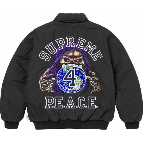 Supreme Peace Embroidered Work Jacket - Black