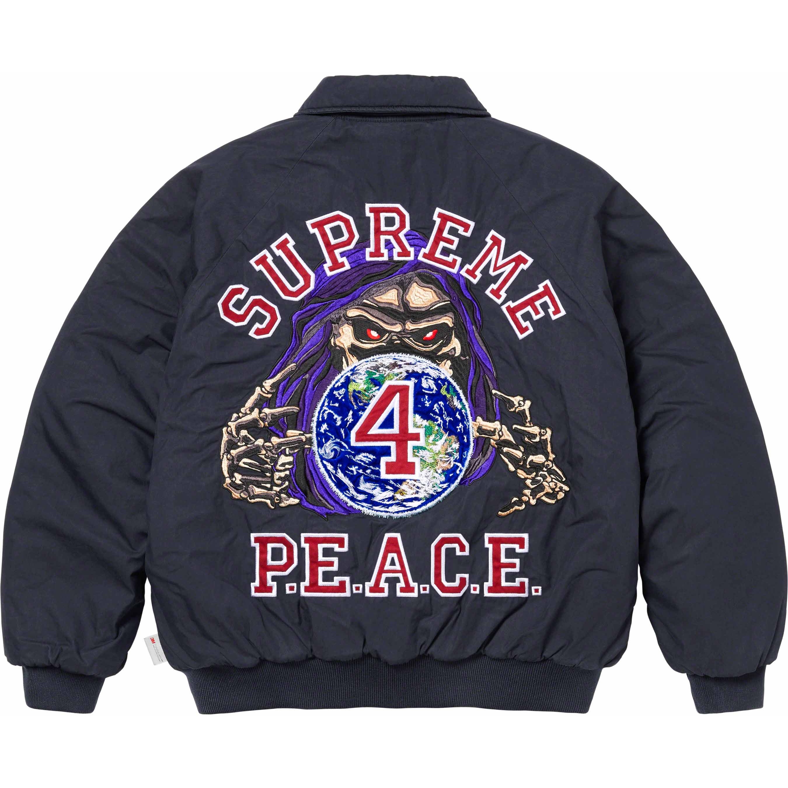 Supreme Peace Embroidered Work Jacket (FW23) - Navy - $328